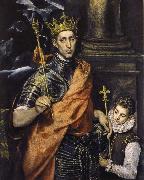 El Greco St Louis,King of France,with a Page painting